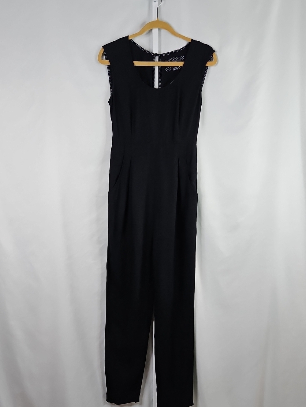 Anthropologie Maeve Black Sleeveless V-Neck Wide-Leg Jumpsuit Size 4